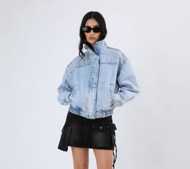 Chaqueta Billie Jeans Jacket Color Celeste