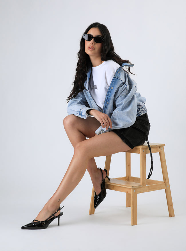 Chaqueta Billie Jeans Jacket Color Celeste