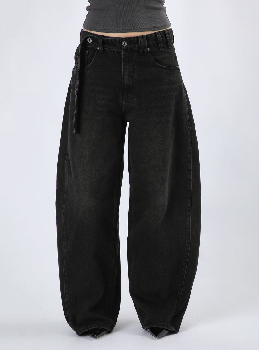 Pantalón Tokyo Belt Jeans Color Negro