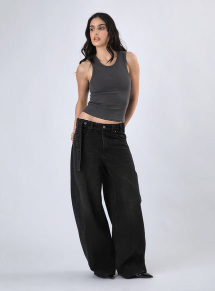 Pantalón Tokyo Belt Jeans Color Negro