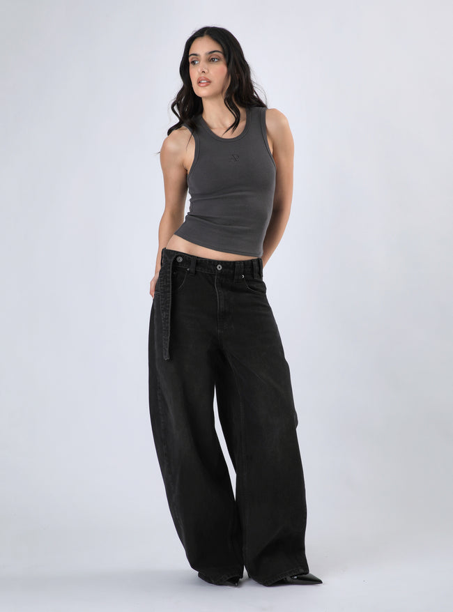 Pantalón Tokyo Belt Jeans Color Negro