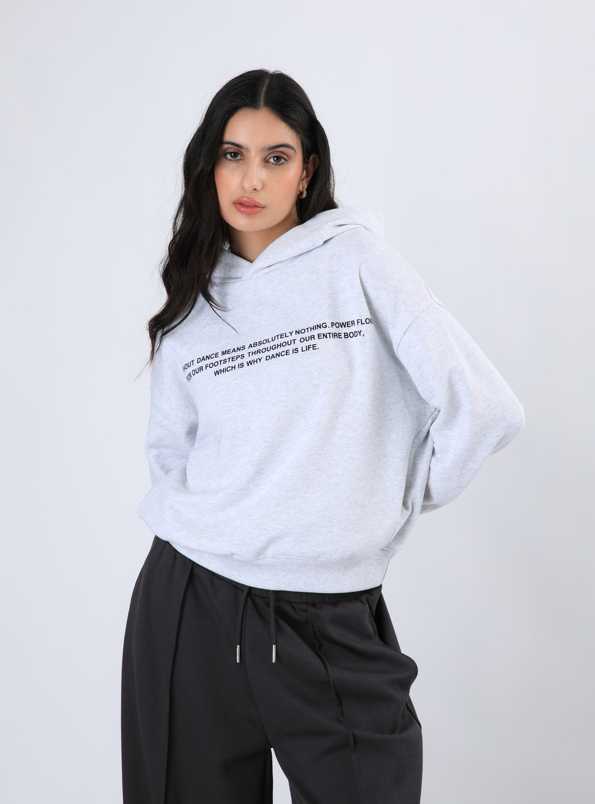 Polerón Boyfriend Hoodie Color Gris