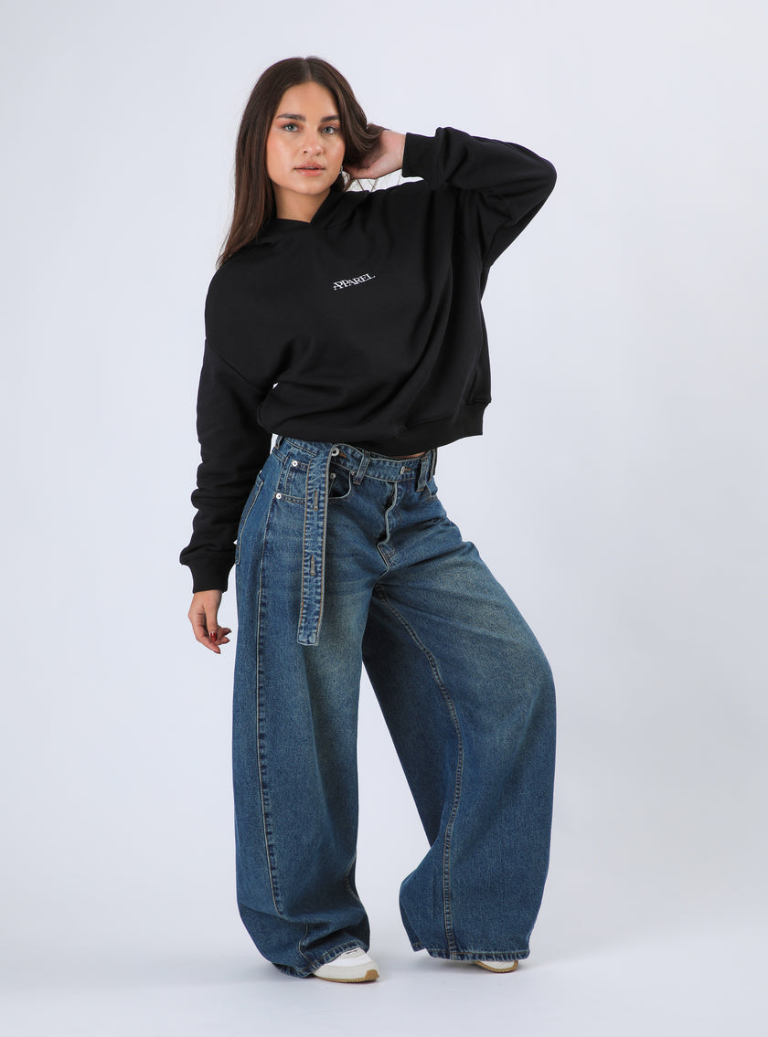 Polerón Boyfriend Hoodie Color Negro