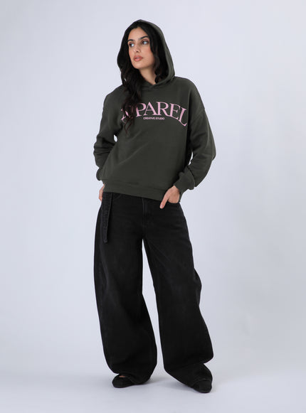 Polerón Boyfriend Hoodie Color Verde