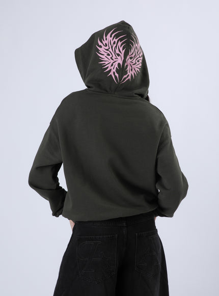 Polerón Boyfriend Hoodie Color Verde